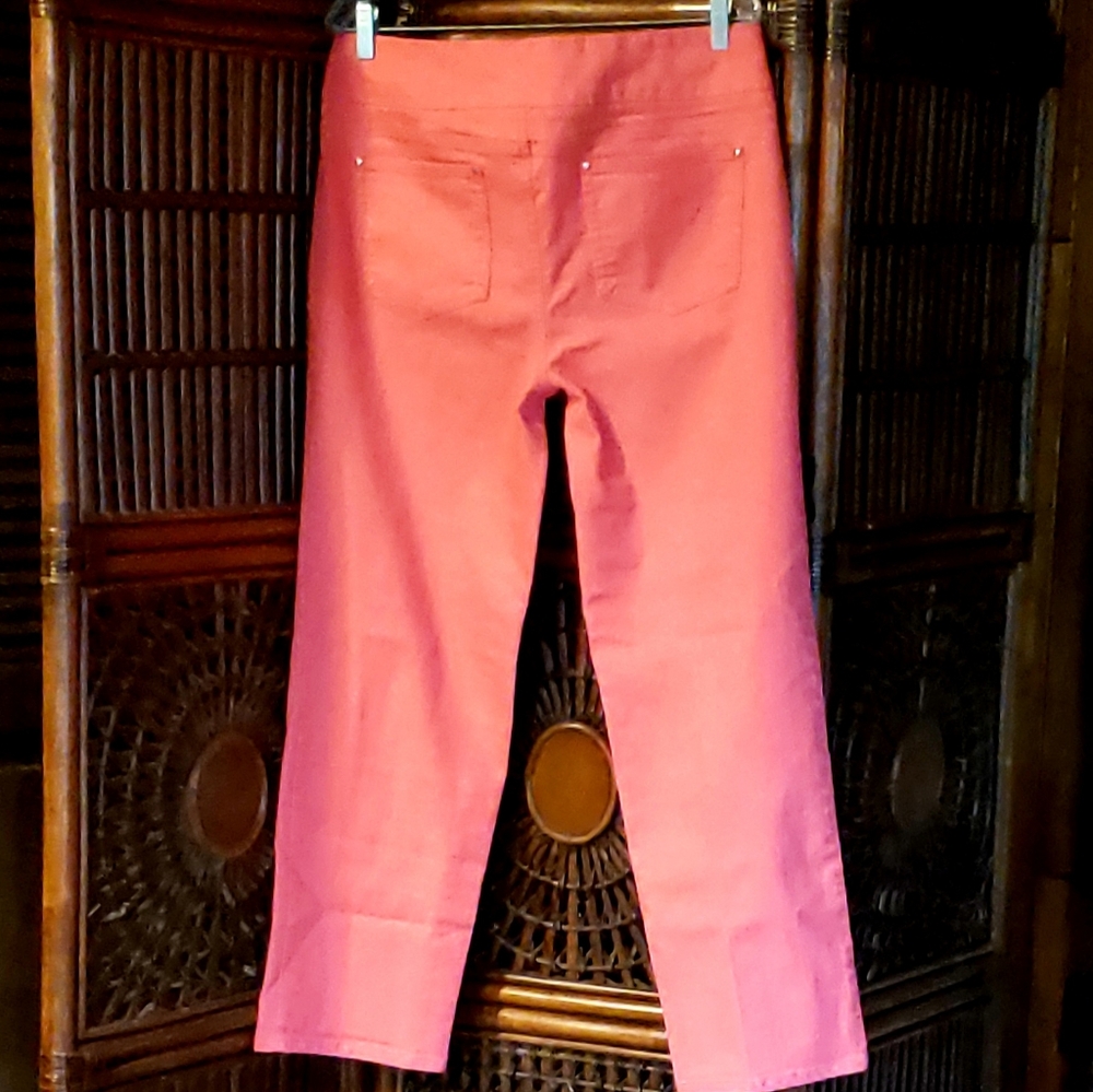 DENIM&CO Regular Perfect Denim Smooth Waist Straight Leg Jeans 16 Coral - Picture 11 of 14